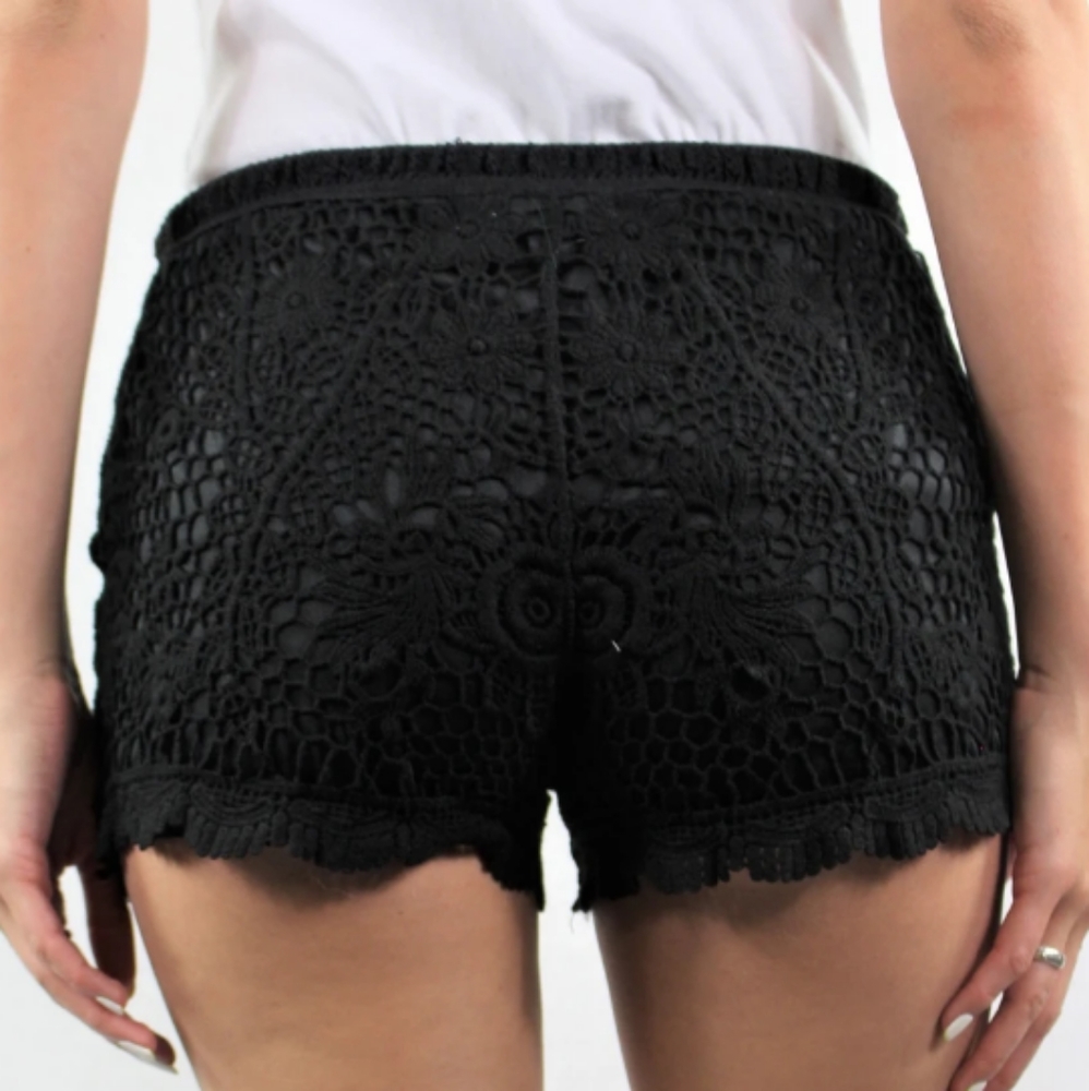 Stylish summer shorts with crochet details, short shorts, beach shorts